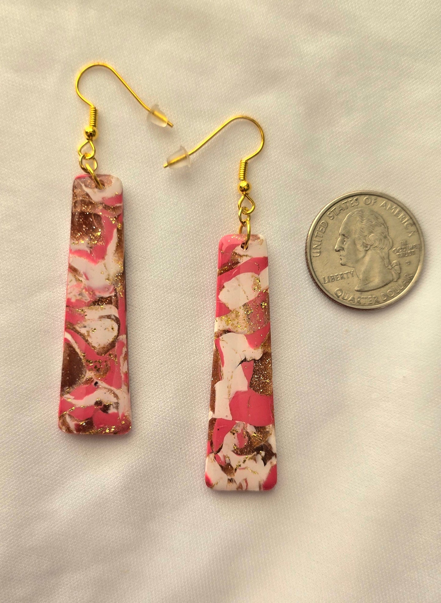Rhodochrosite Faux Dangle Earrings
