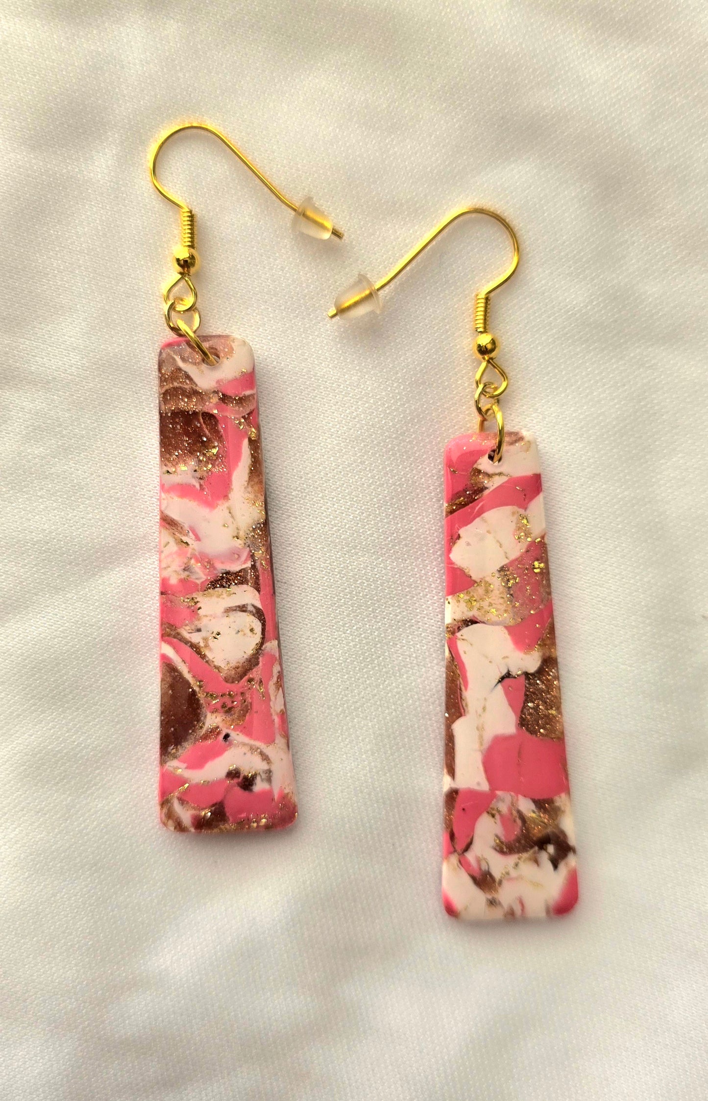 Rhodochrosite Faux Dangle Earrings