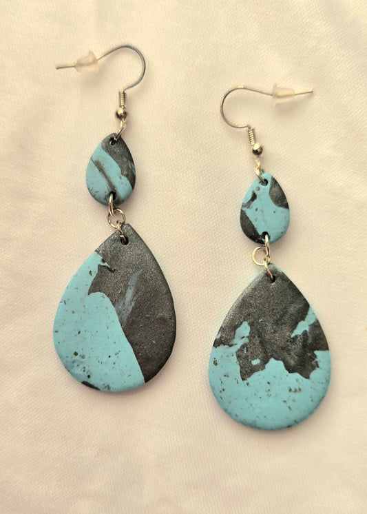 Turquoise Faux Teardrop Earrings