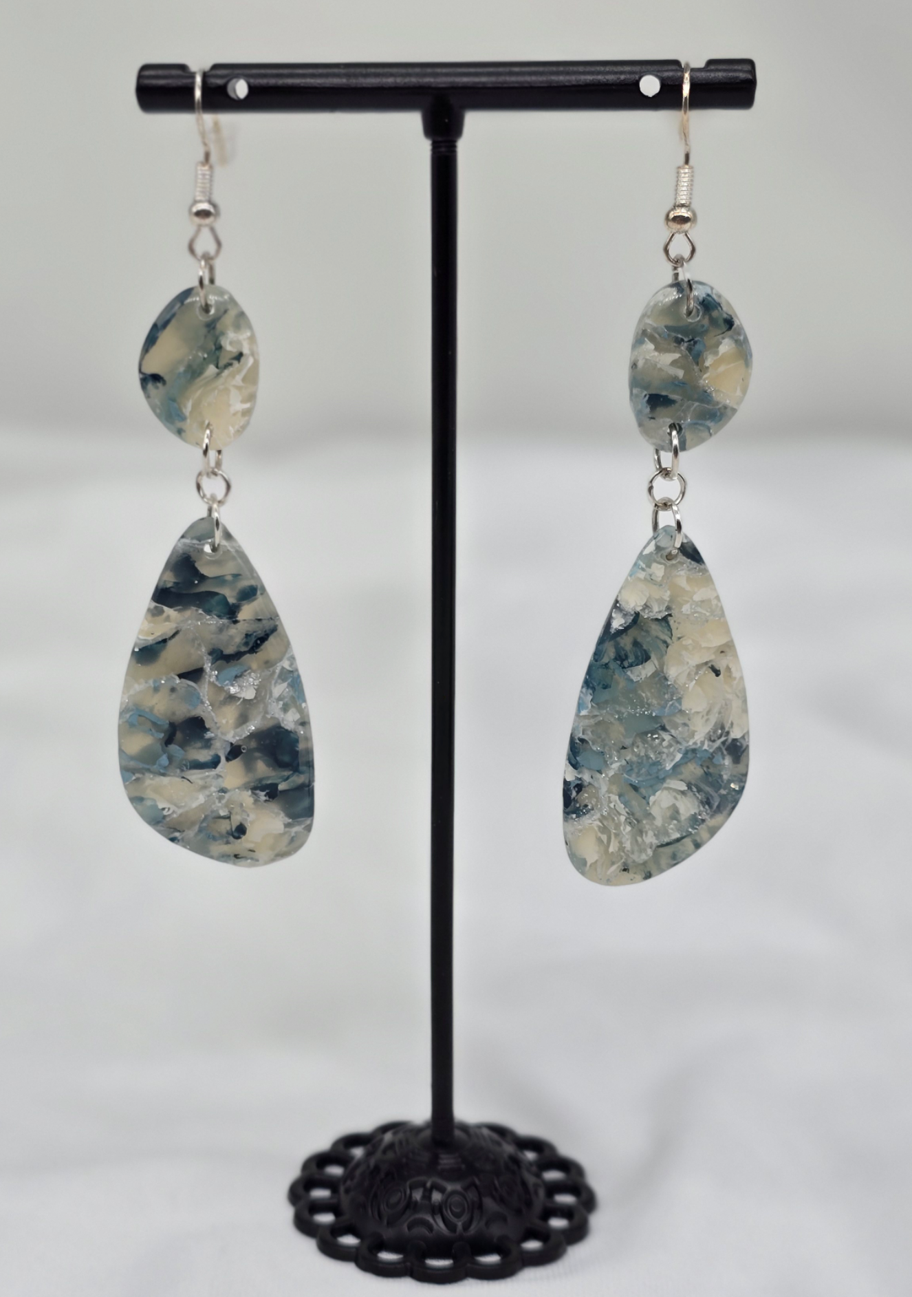 Kyanite Faux Oval Dangle Earrings