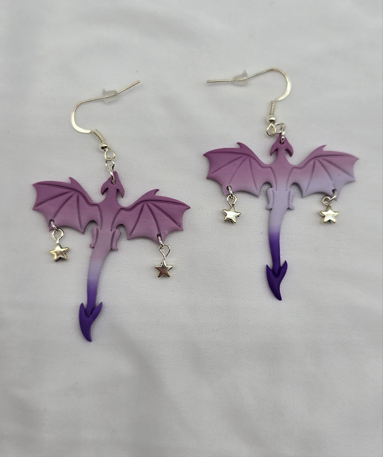 Purple and Pink Dragon Earrings, Style 1