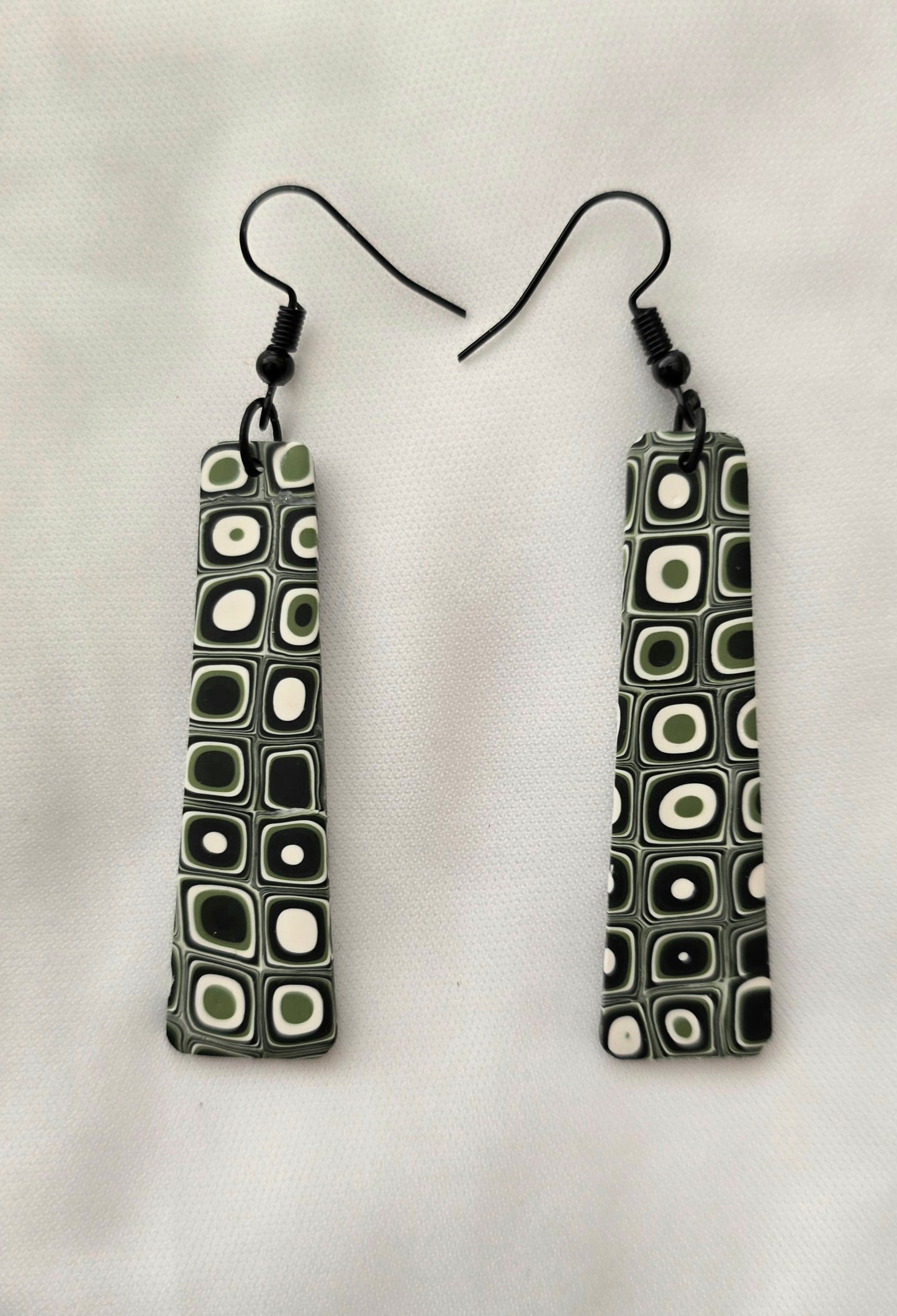 Green Circles Dangle Earrings