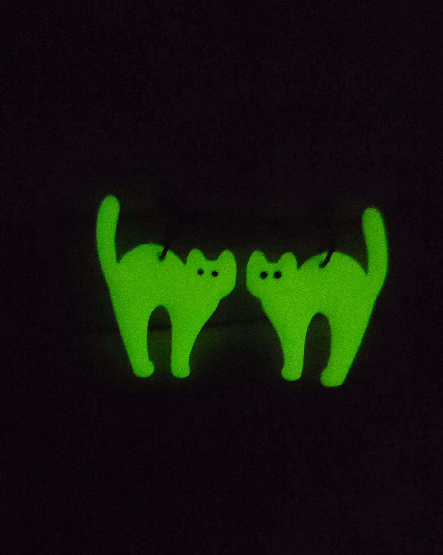 Glow in the Dark Halloween Cat Earrings