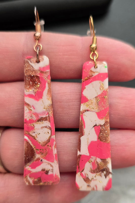 Rhodochrosite Faux Dangle Earrings