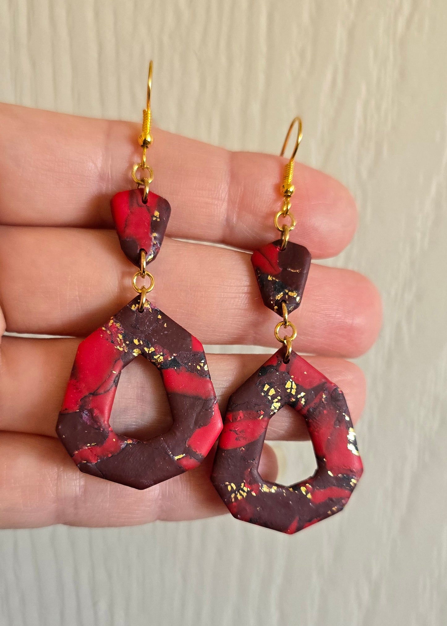 Crimson Nightfall Dangle Earrings