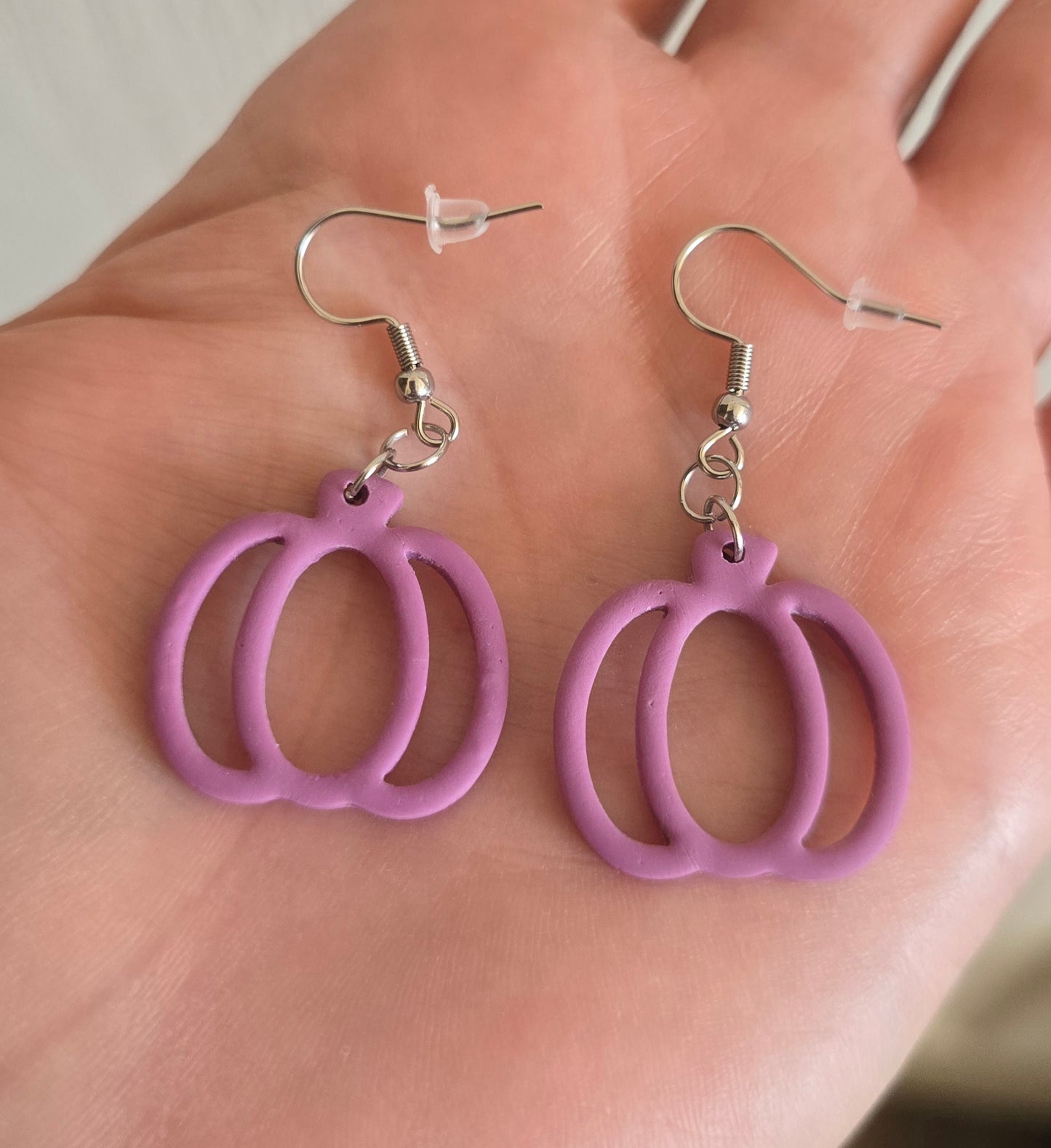 Purple Open Pumpkin Dangles