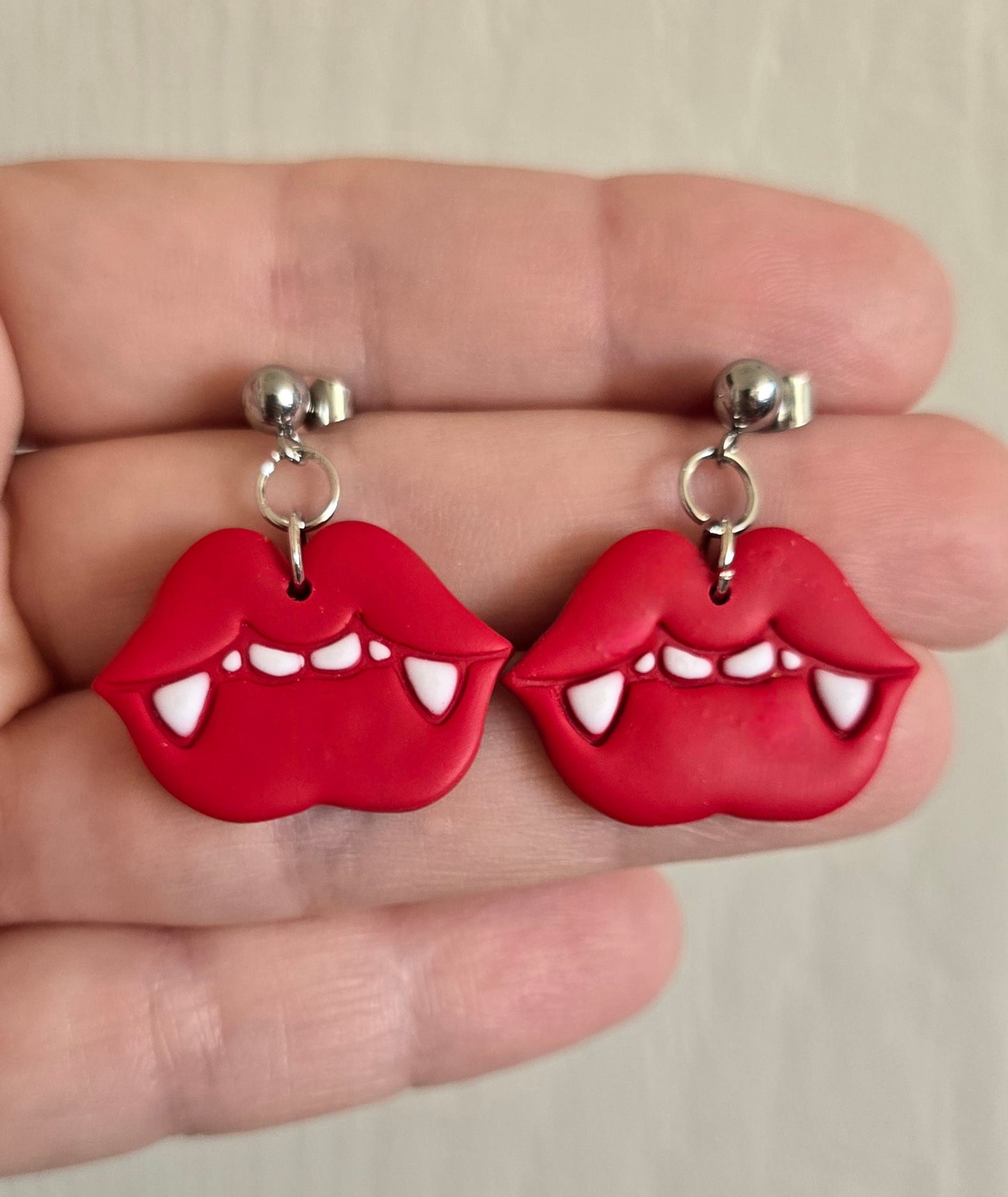 Vampire Lips Halloween Earrings