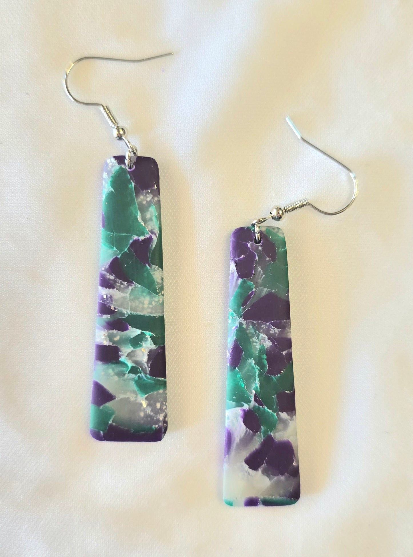 Rainbow Green Topaz Faux Dangle Earrings