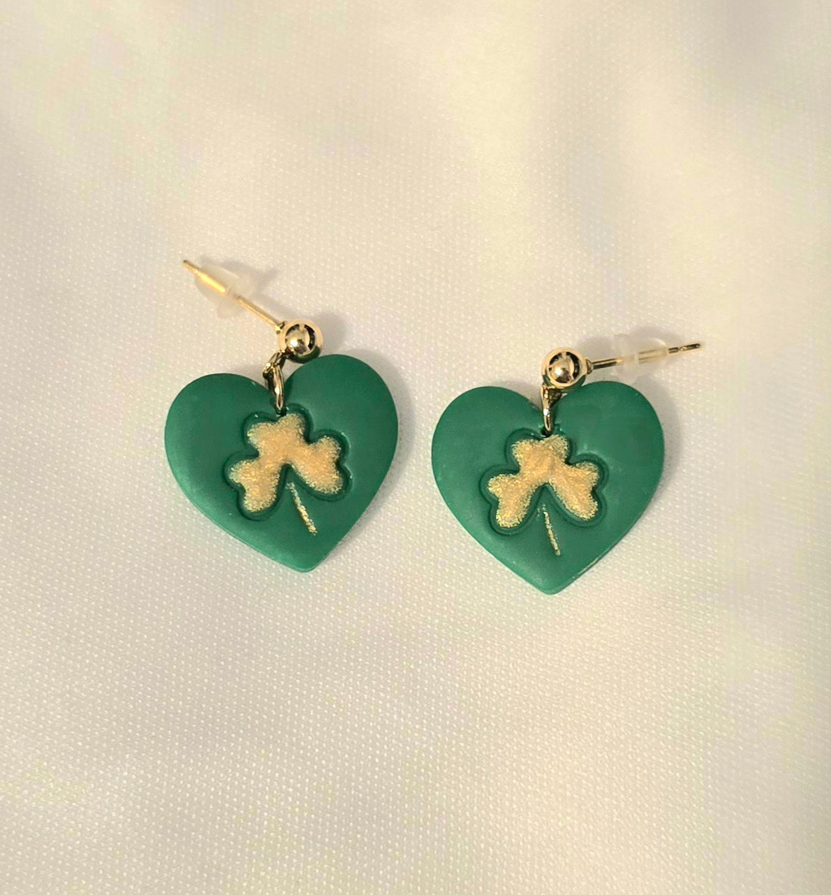 Shamrock Heart Dangle Earrings