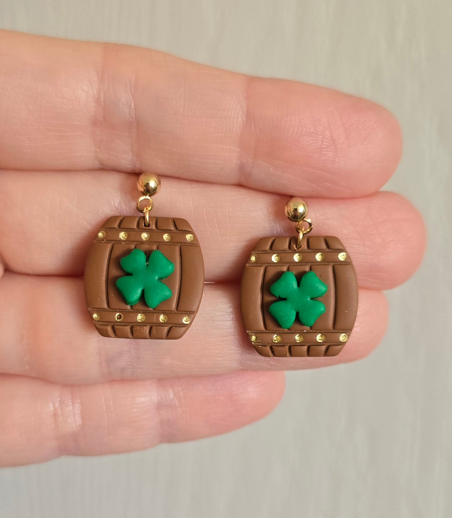St. Patrick's Day Beer Barrel Earrings