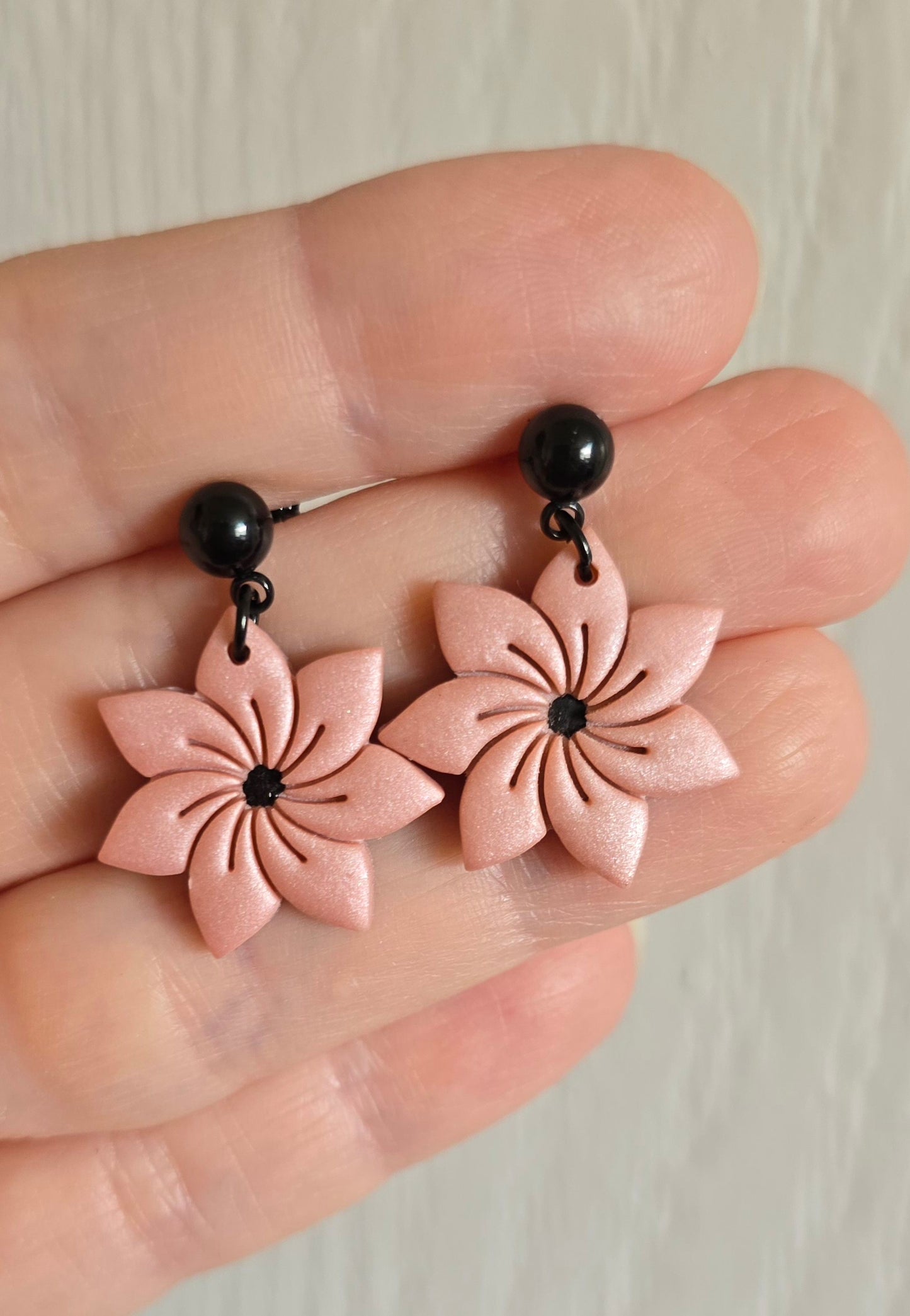 Pink Pearl Flower Earrings