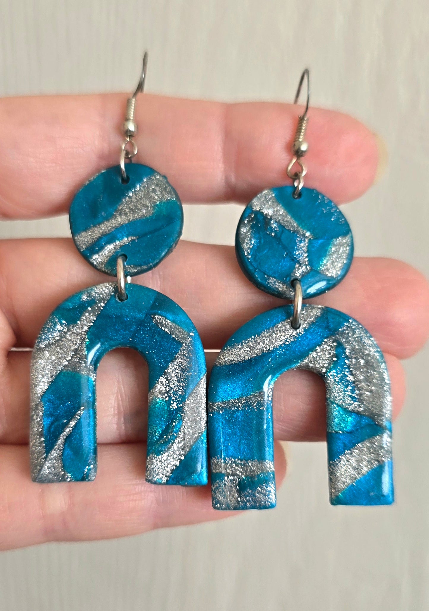 Arctic Frost Arch Dangle Earrings