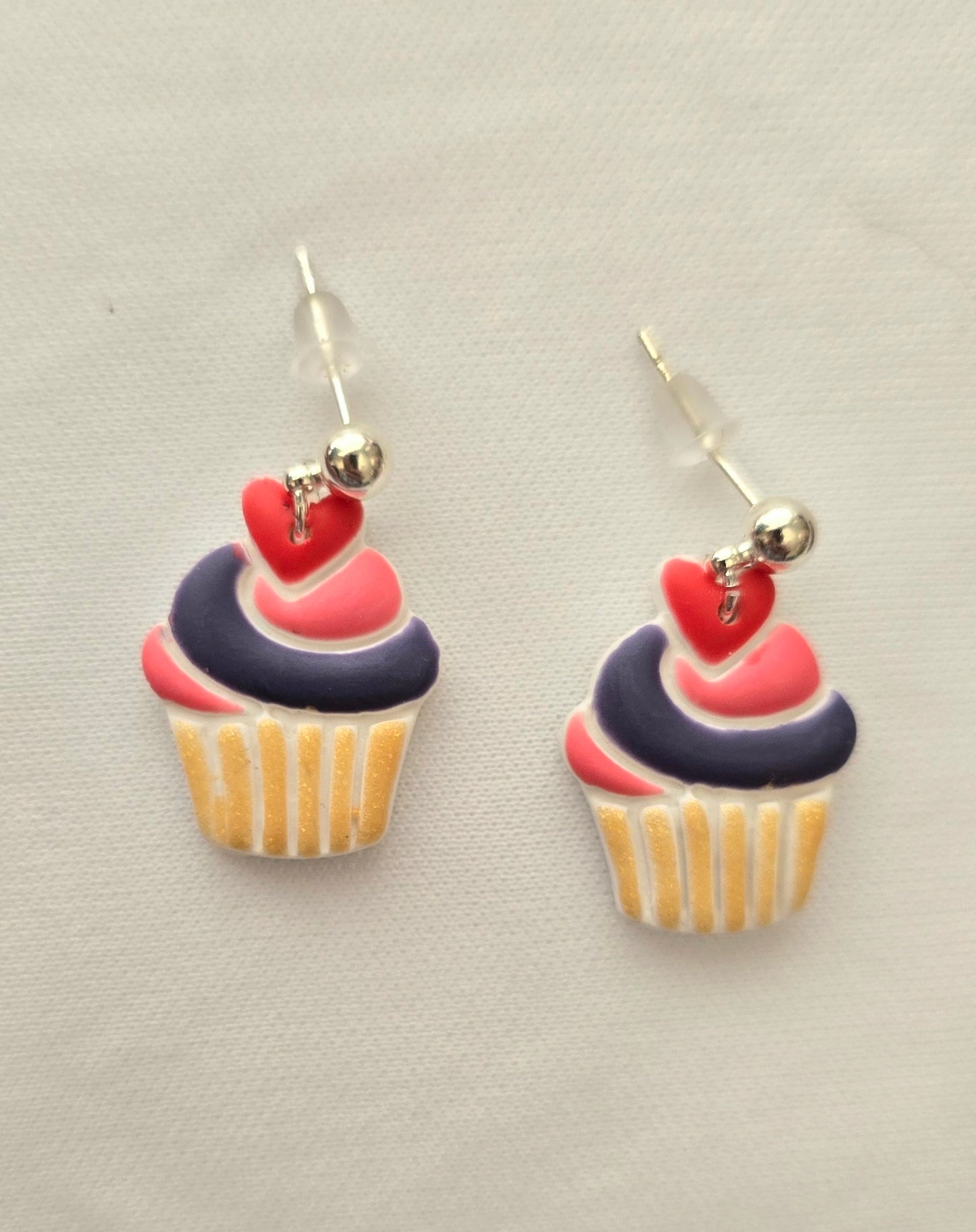 Pink and Purple Mini Cupcake Earrings