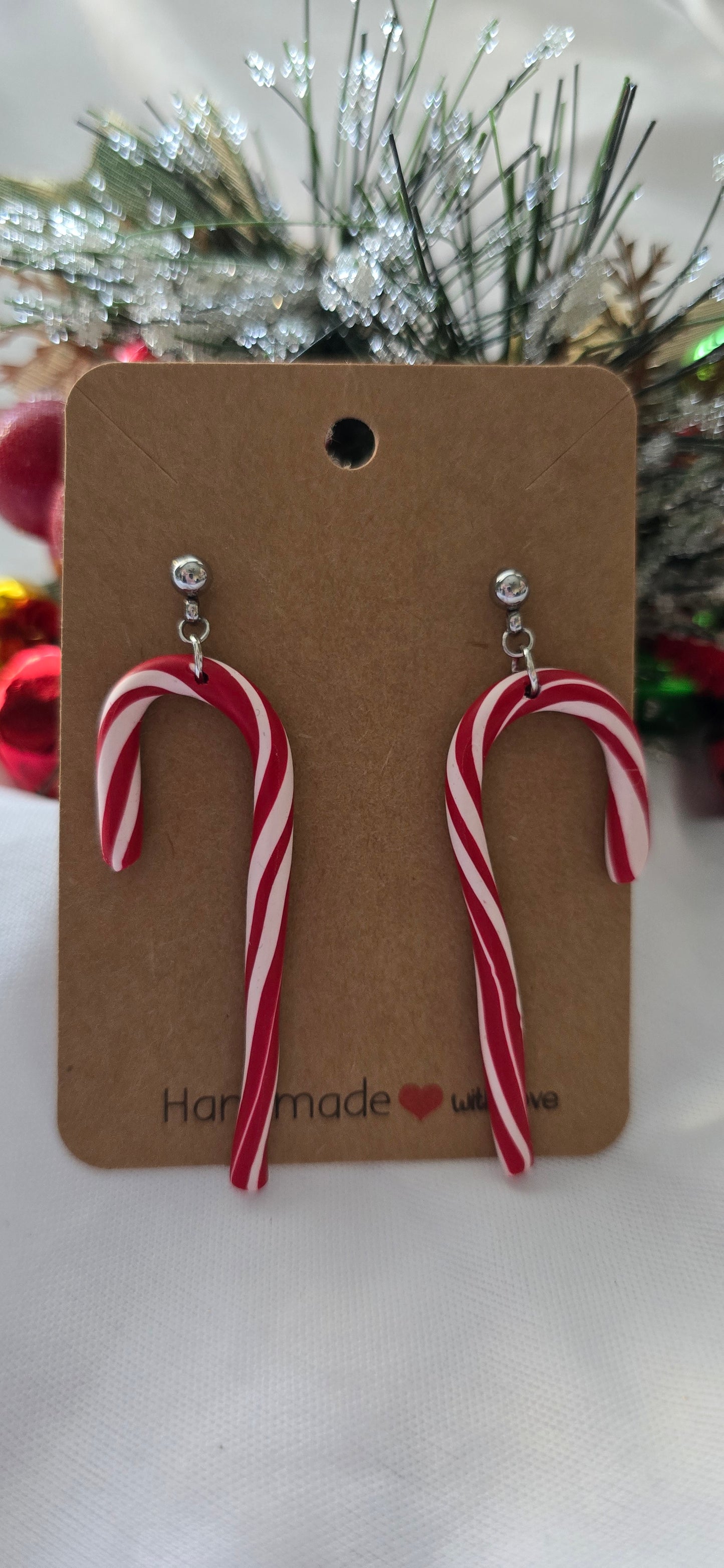 Red and White Candy Cane Earrings