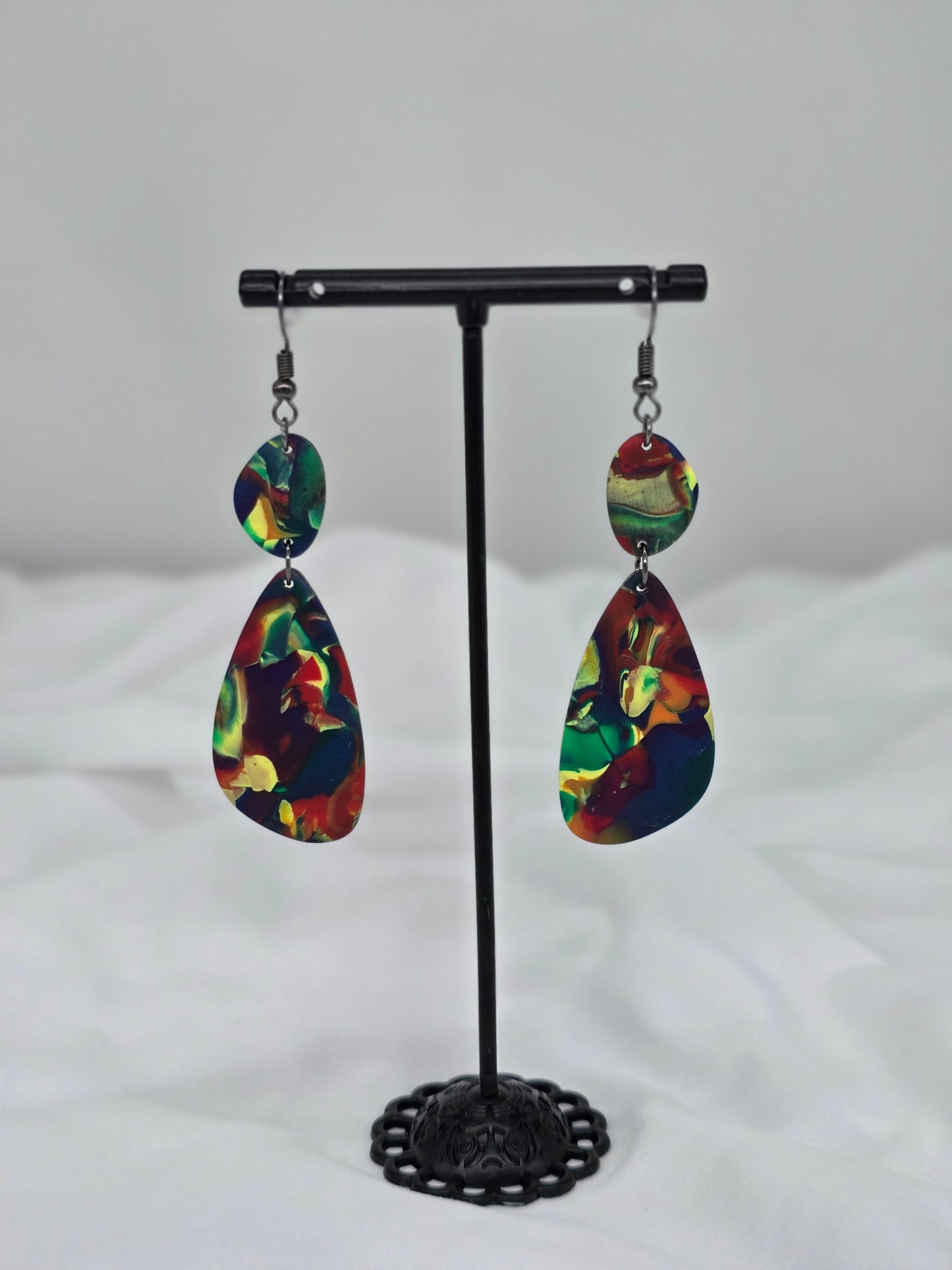 Rainbow Teardrop Dangle Earrings