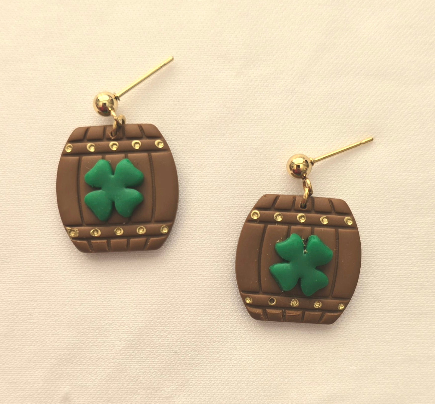 St. Patrick's Day Beer Barrel Earrings