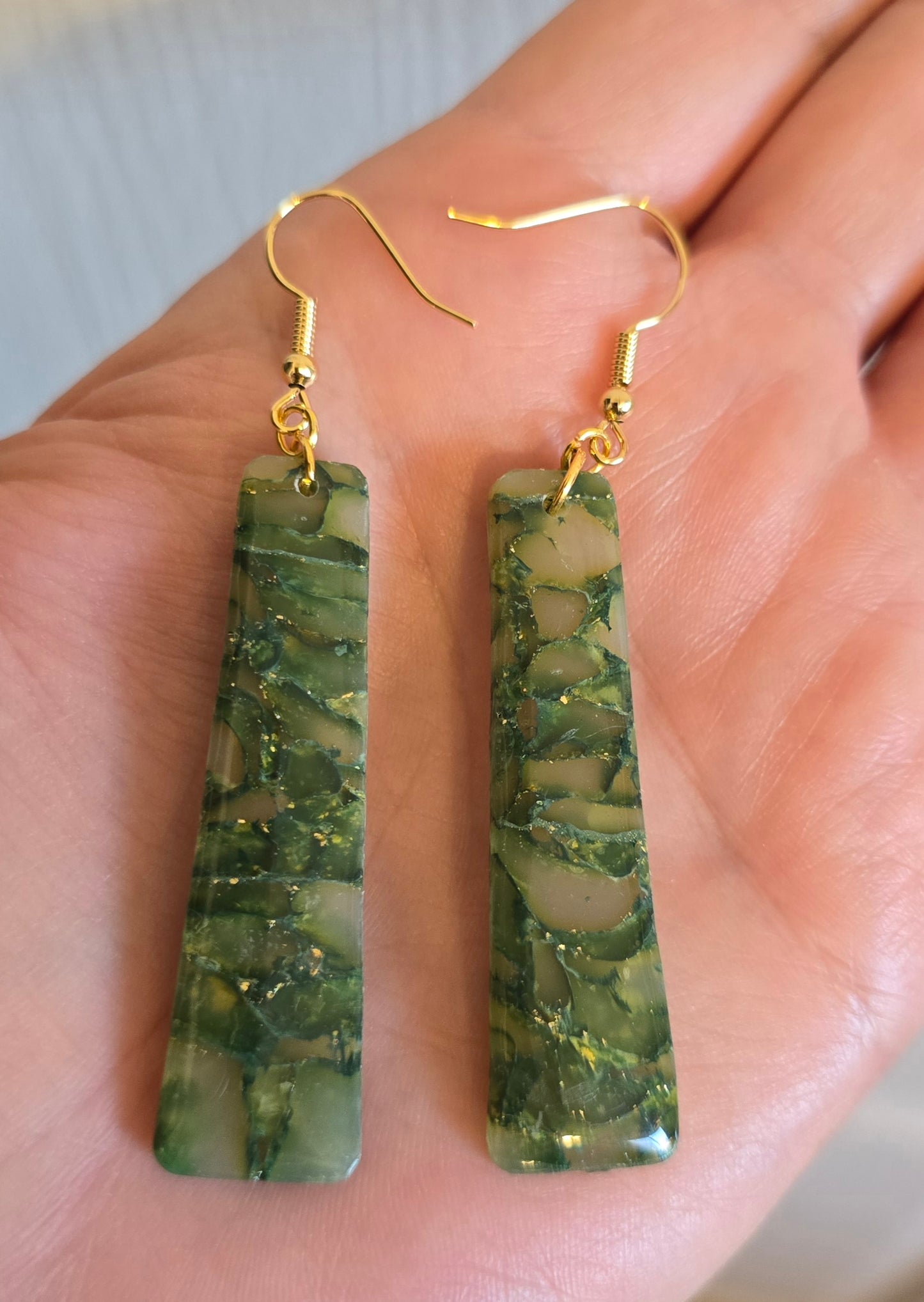 Emerald Faux Dangle Earrings