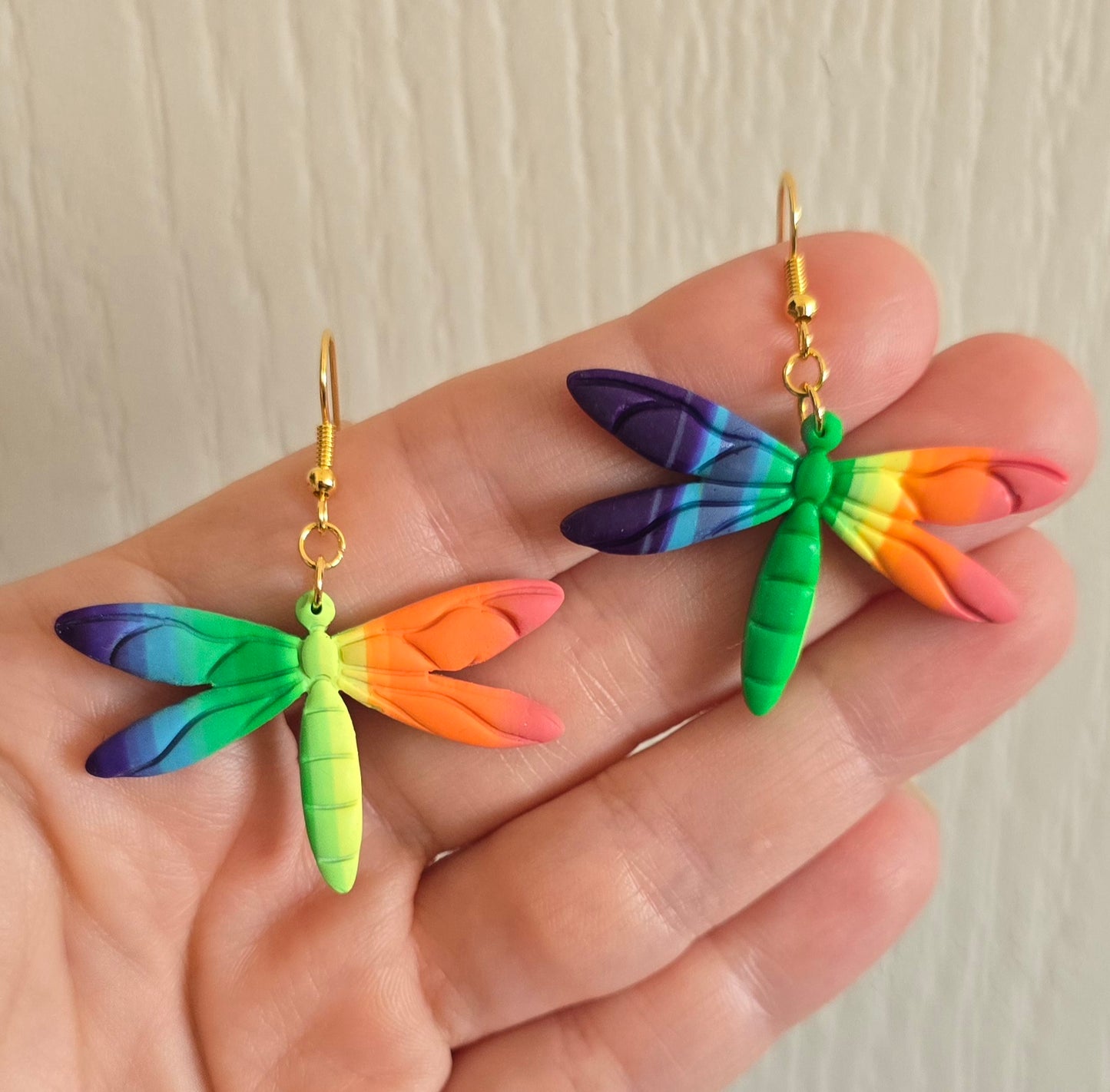 Rainbow Dragonfly Earrings