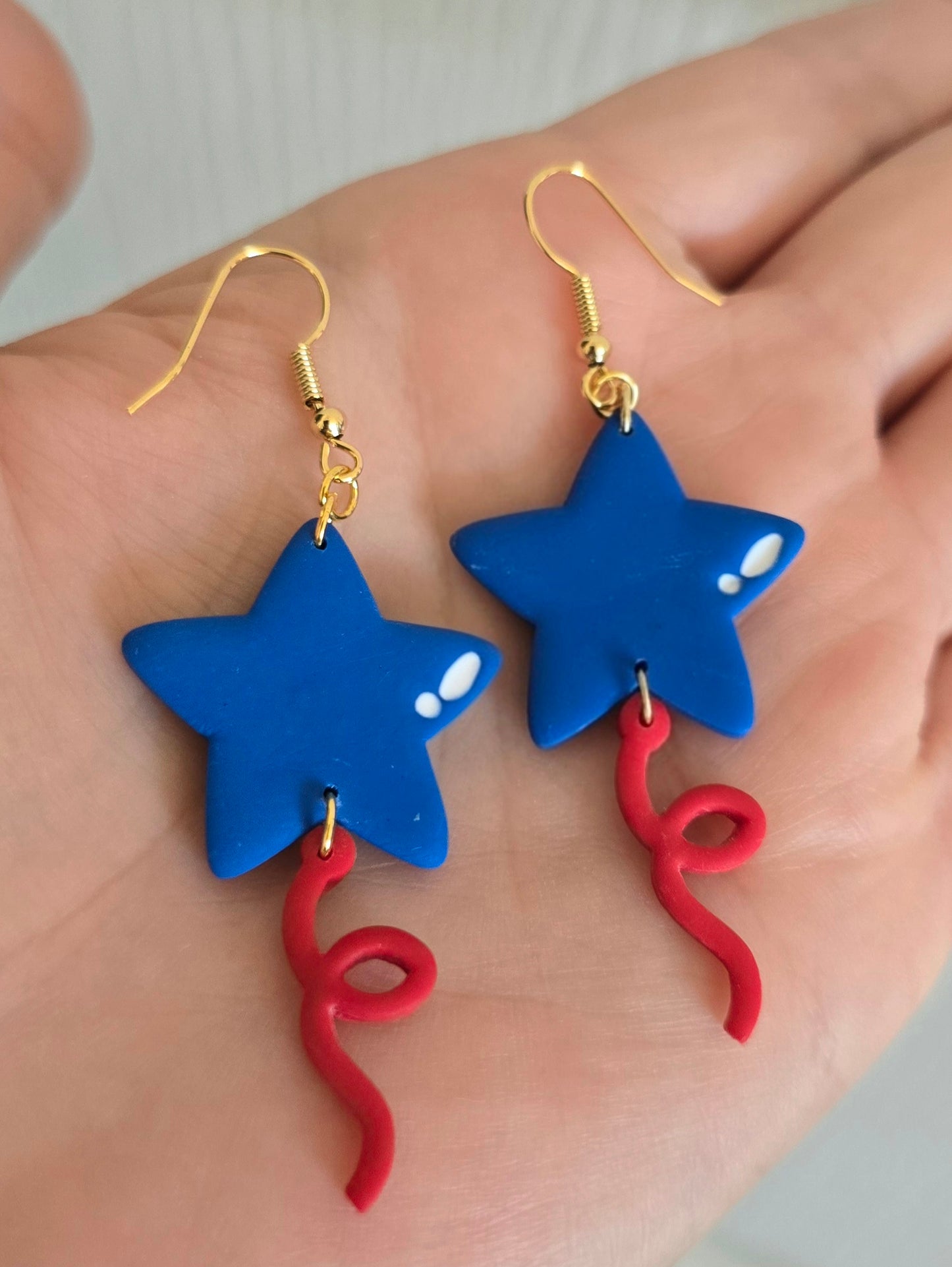 Star Balloon 4th of July Earrings