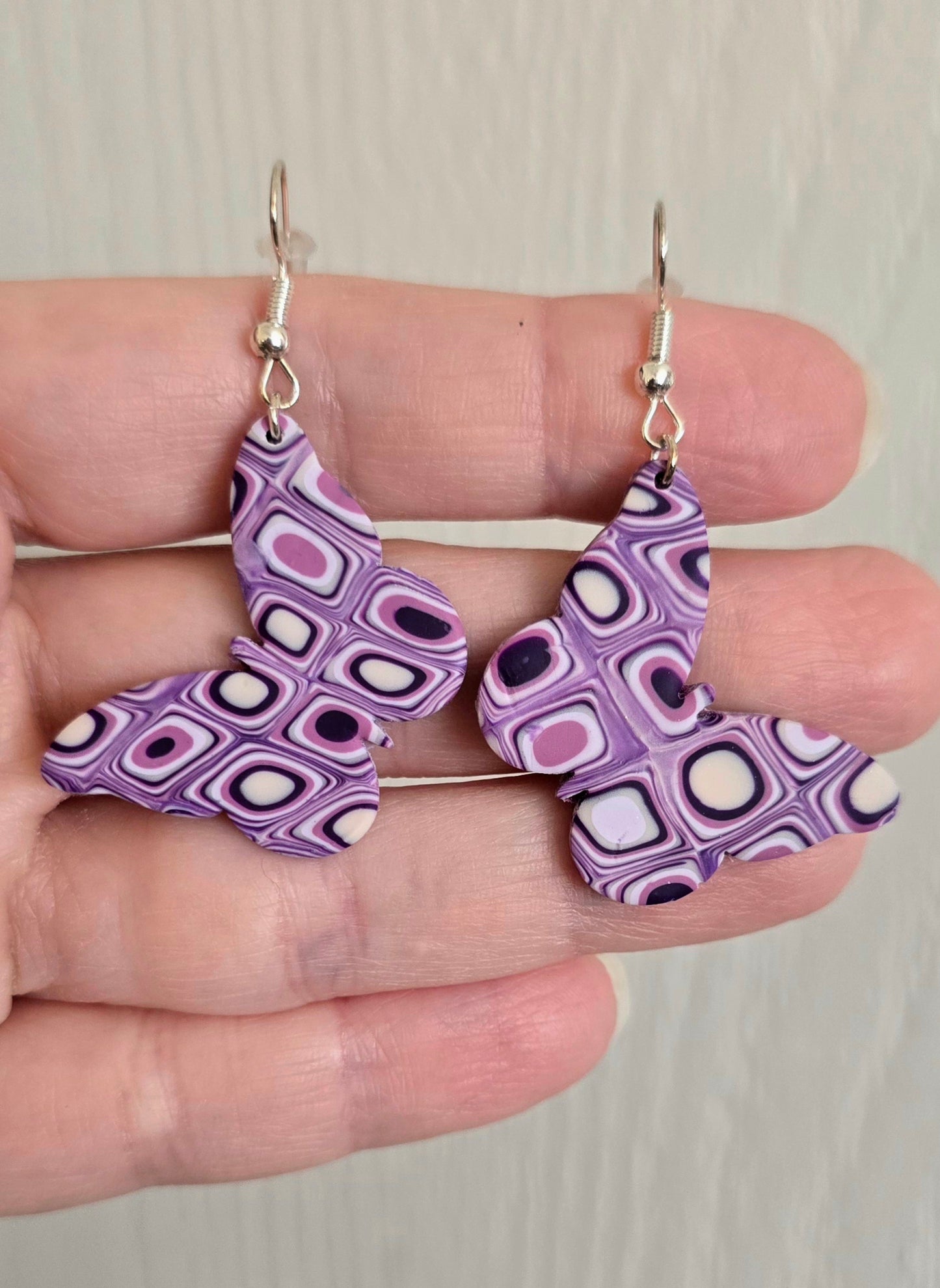 Purple Butterfly Dangle Earrings