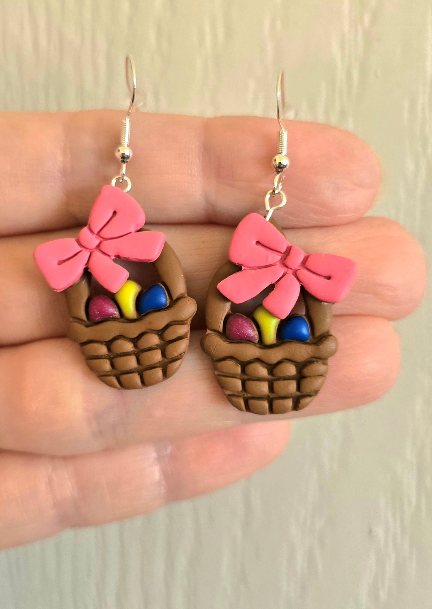 Easter Basket with Bow Earrings
