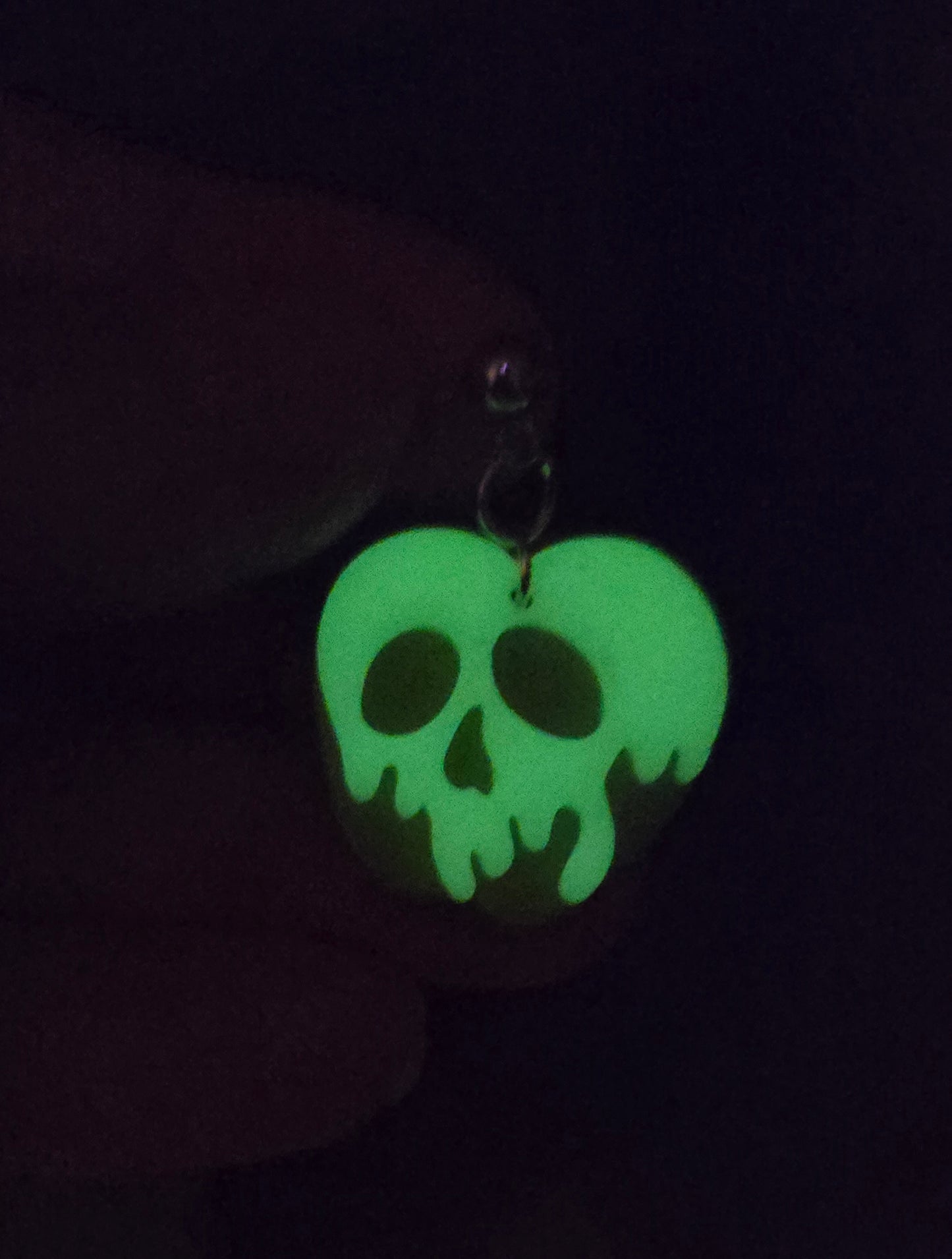 Glow in the Dark Green Poison Apple Earrings