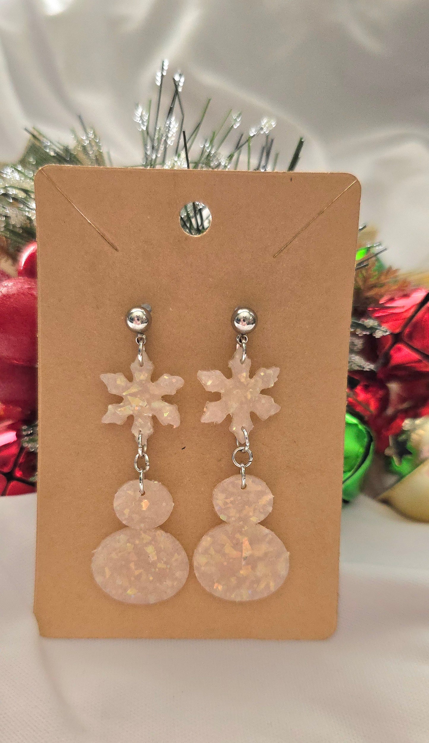 Snowman and Snowflake Earrings