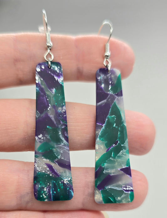 Rainbow Green Topaz Faux Dangle Earrings