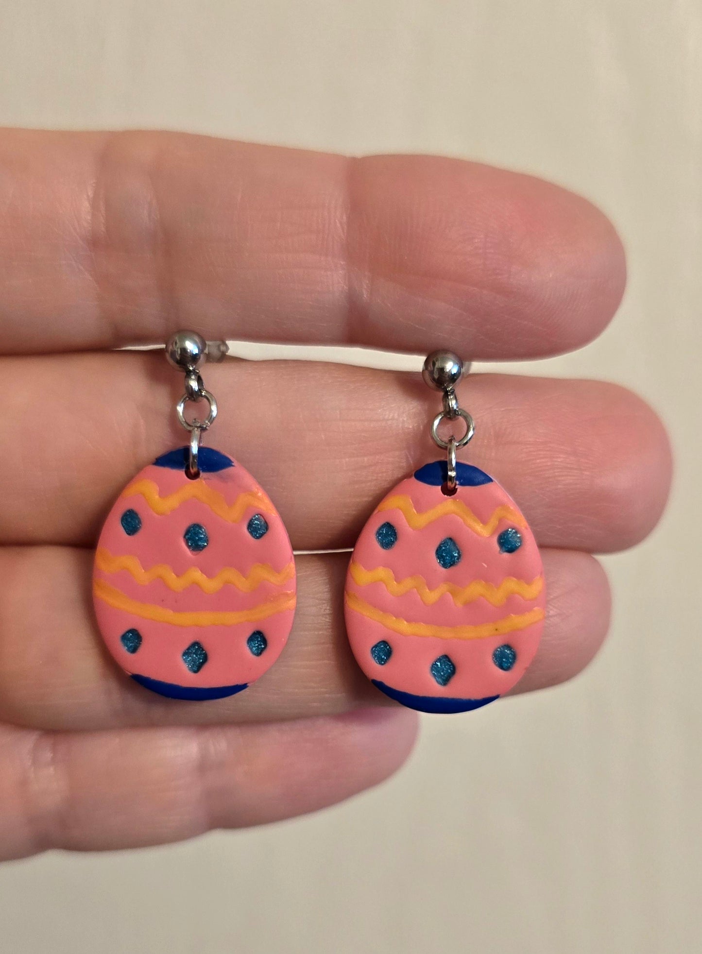 Pink Easter Egg Earrings