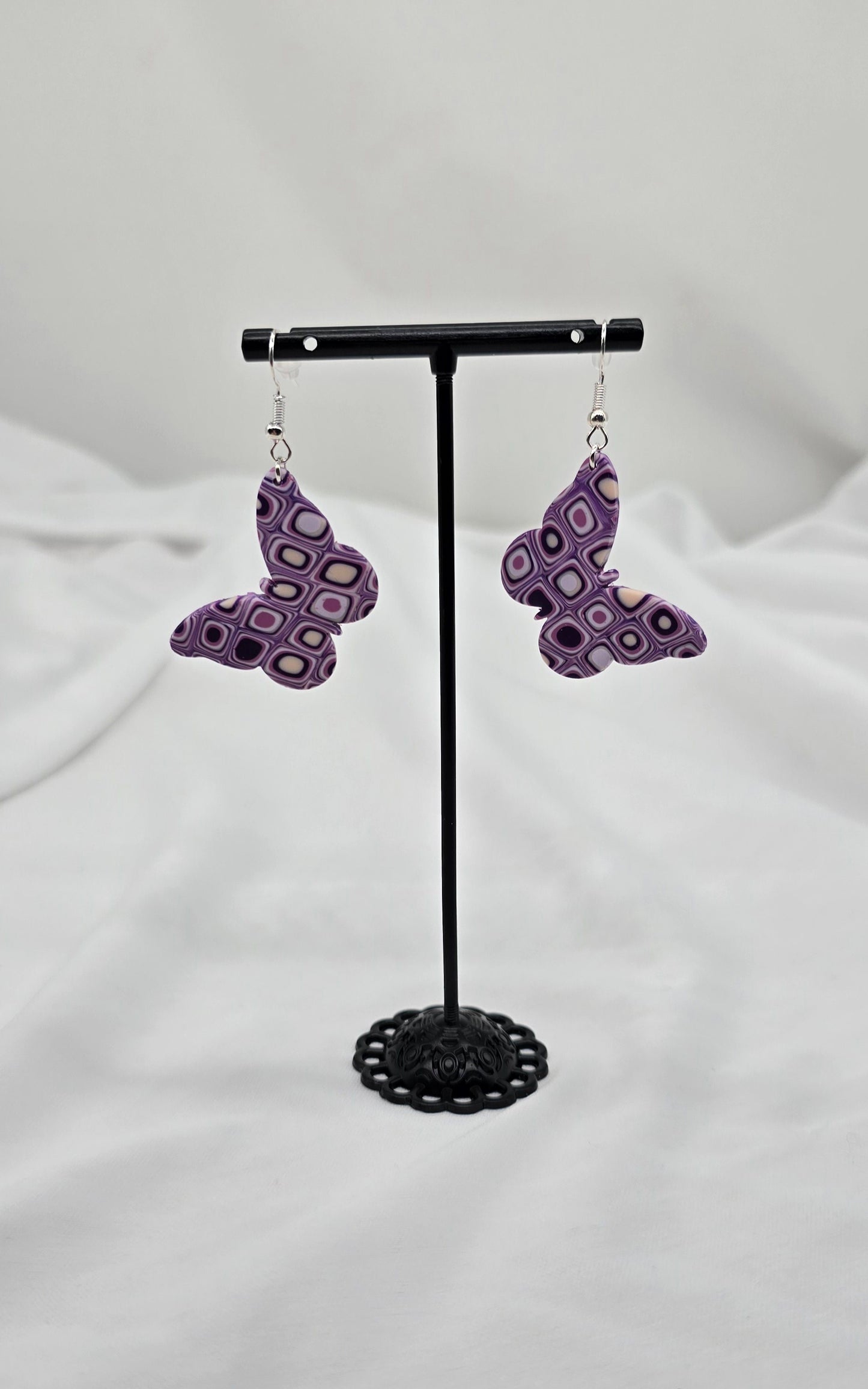 Purple Butterfly Dangle Earrings