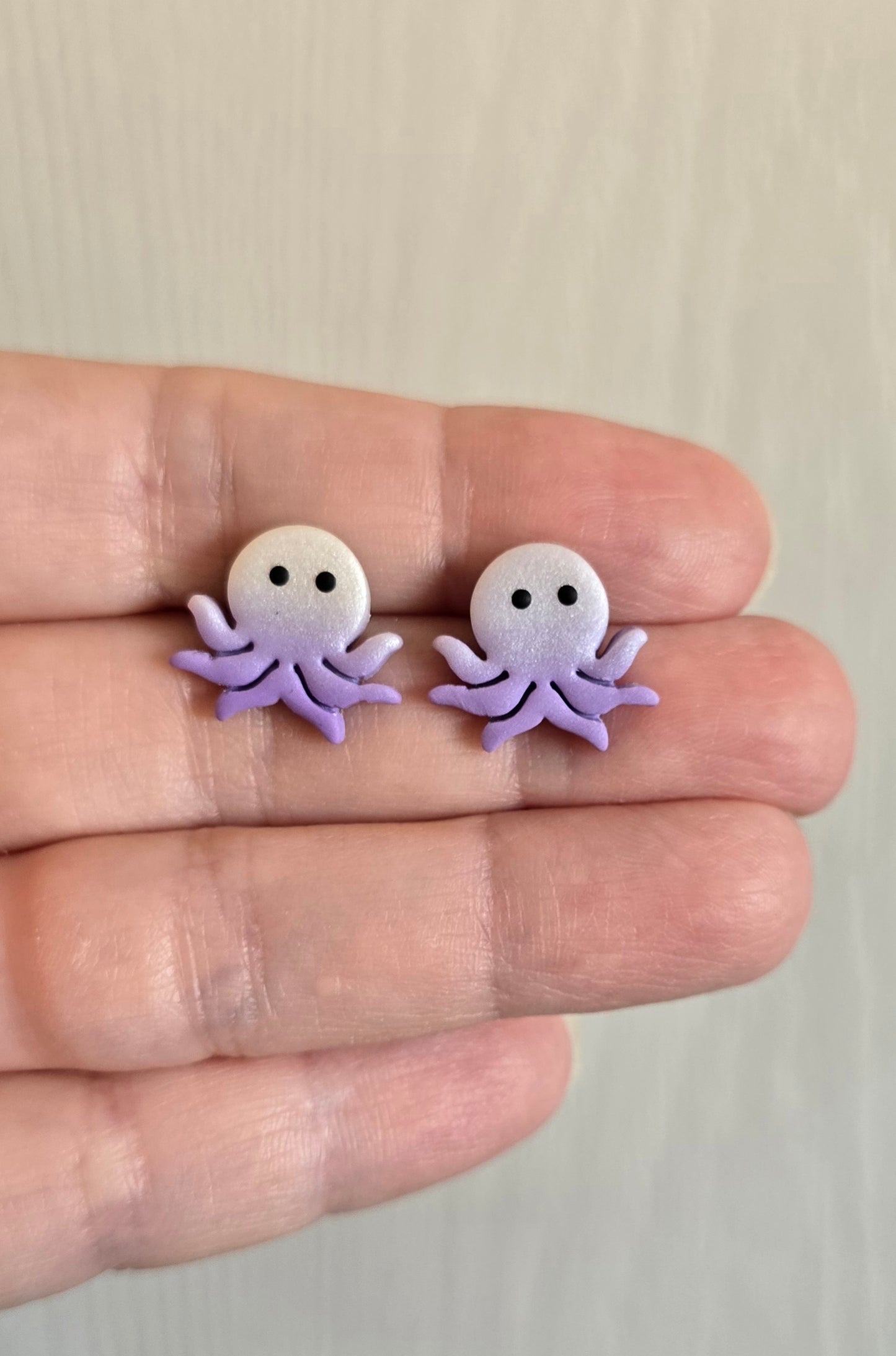 Purple Octopus Stud Earrings