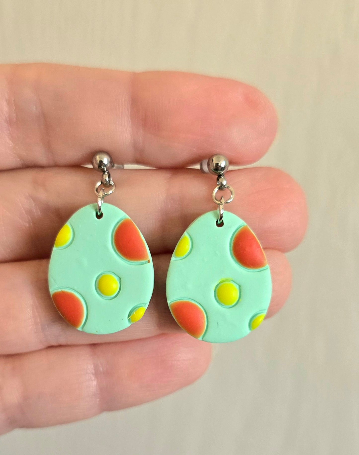 Green Easter Egg Earrings