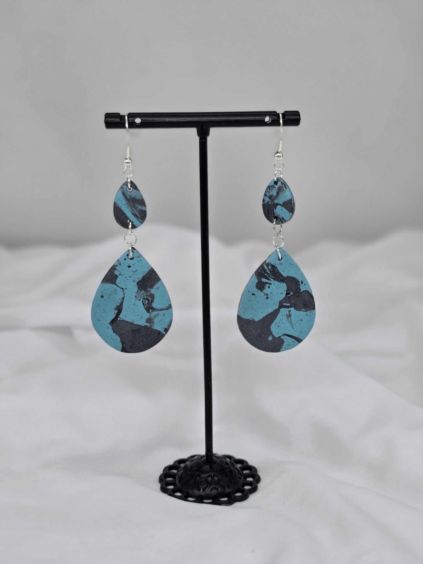 Turquoise Faux Teardrop Earrings
