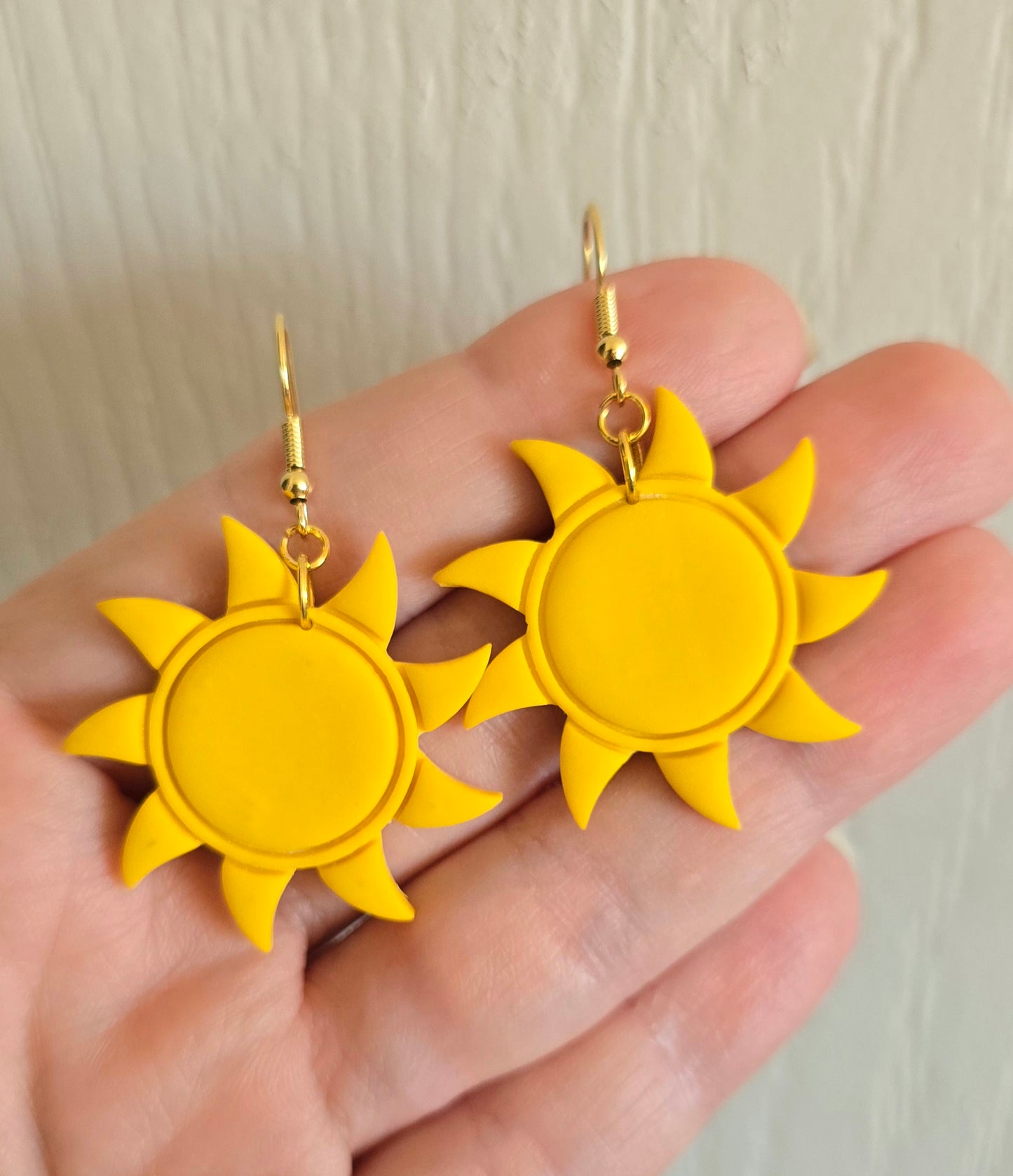 Yellow Sun Dangle Earrings