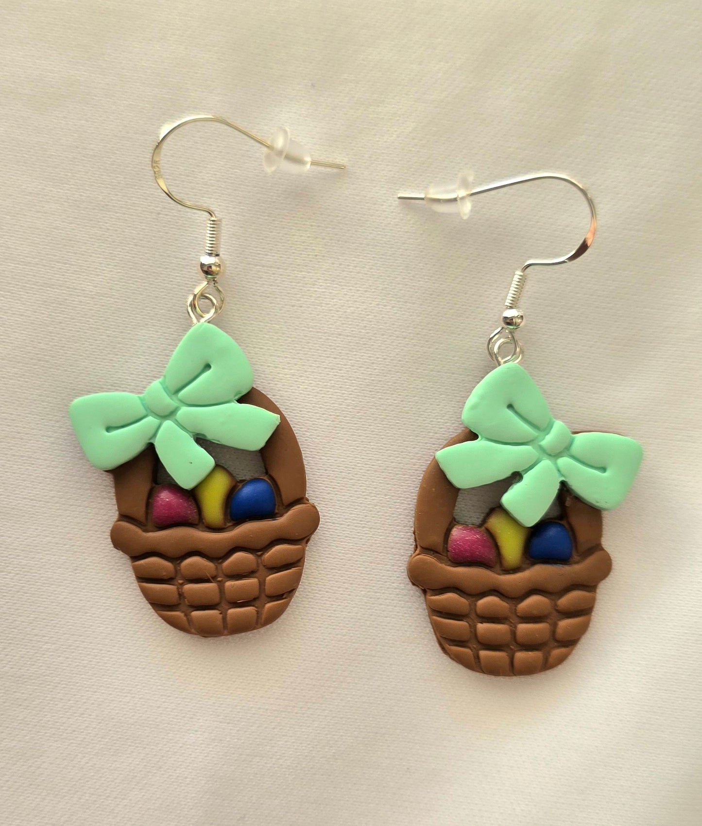 Easter Basket with Bow Earrings