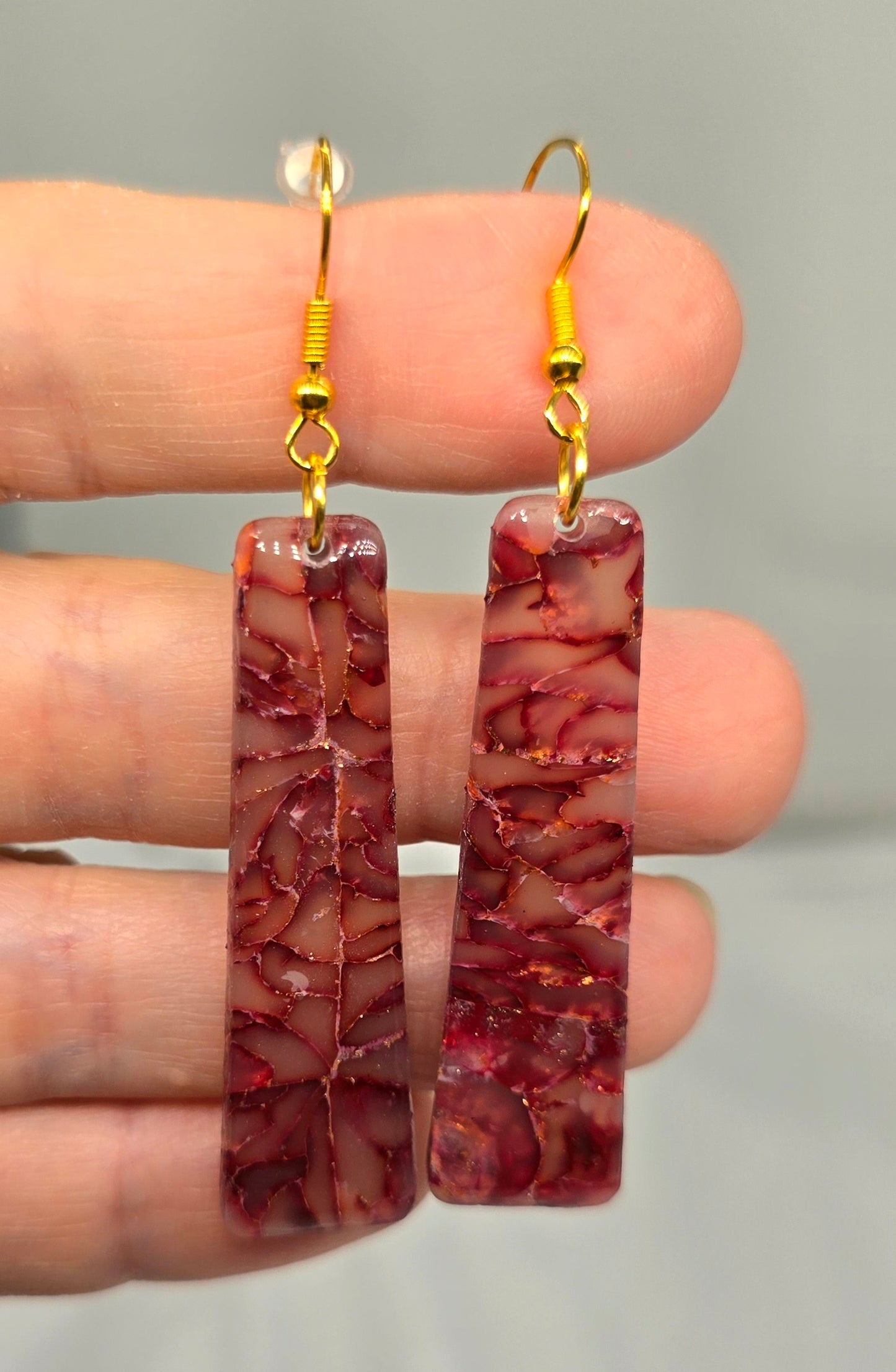 Strawberry Quartz Faux Dangle Earrings