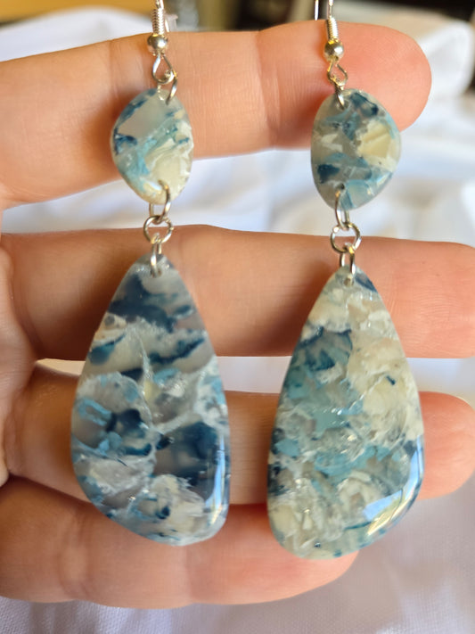 Kyanite Faux Oval Dangle Earrings