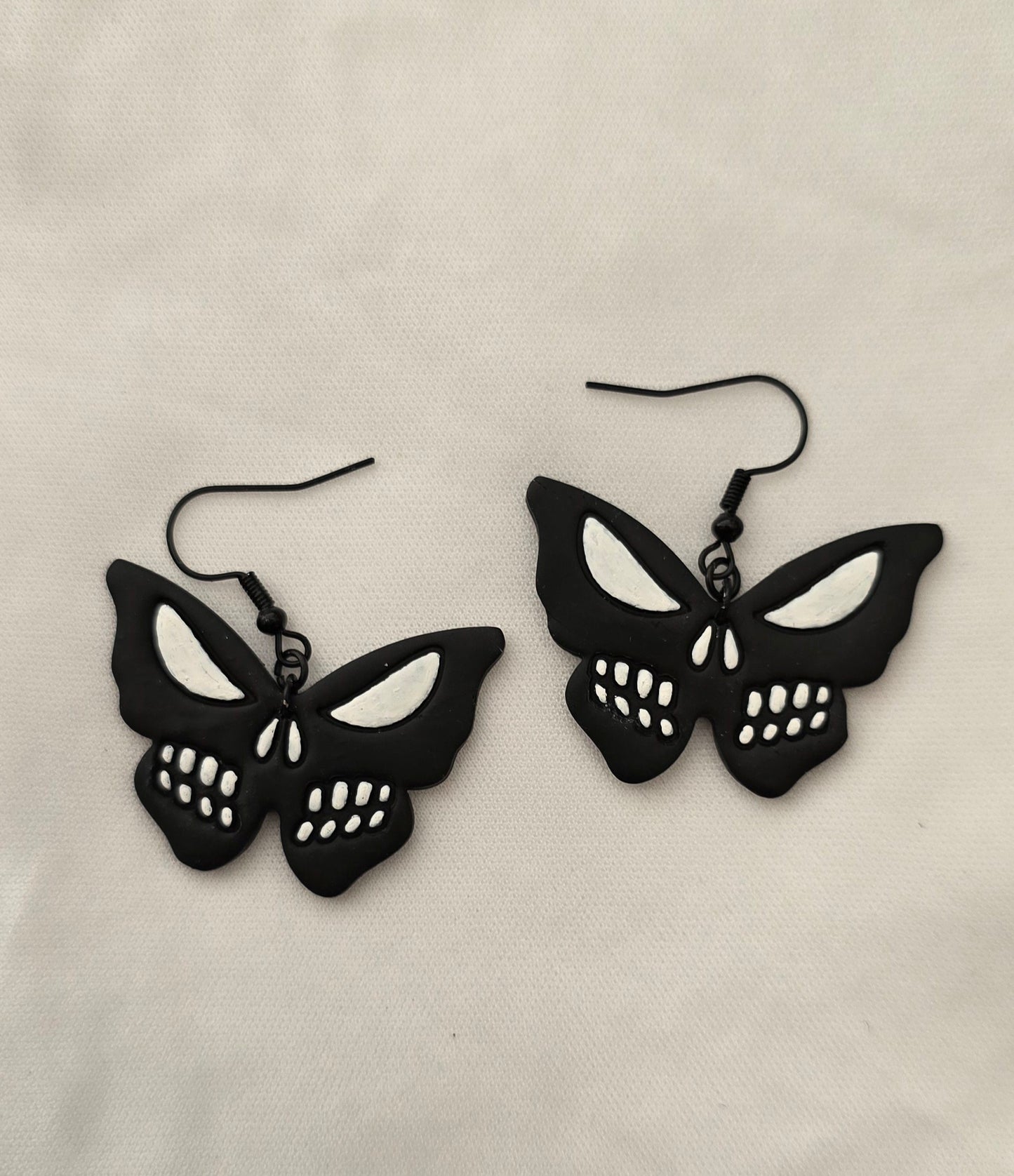 Black Butterfly Skeleton Earrings