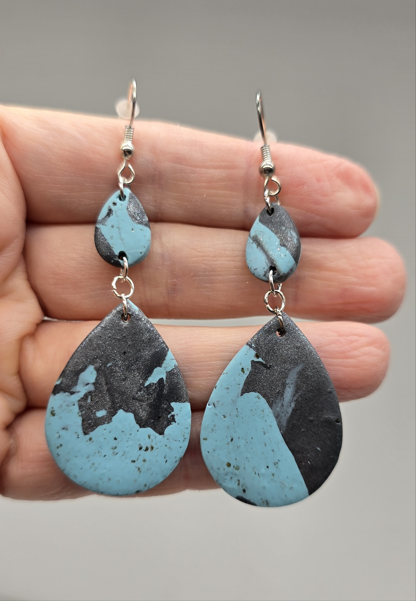 Turquoise Faux Teardrop Earrings