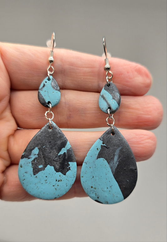 Turquoise Faux Teardrop Earrings