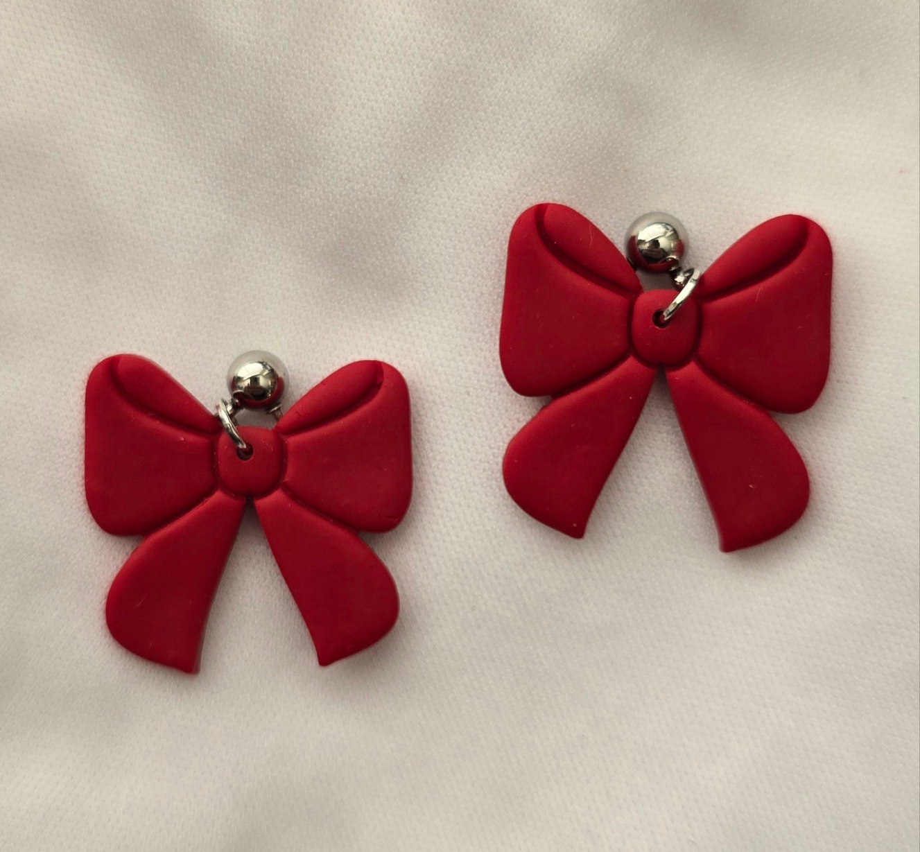Red Bow Earrings