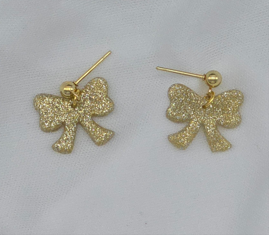 Mini Gold Bow Earrings