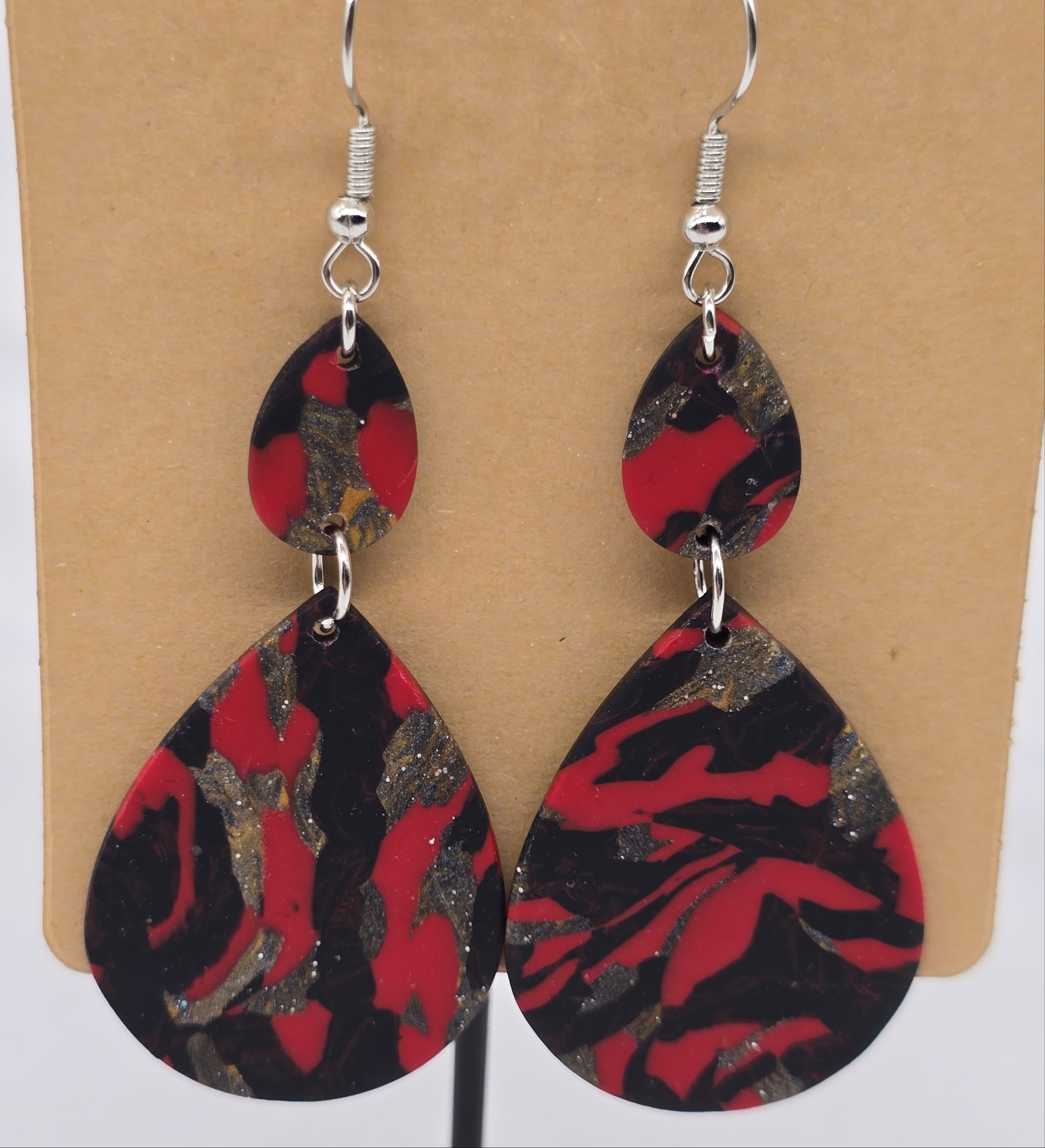 Fire and Ice Teardrop Earrings