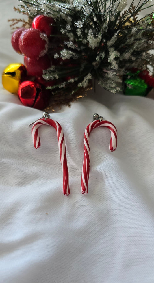 Red and White Candy Cane Earrings