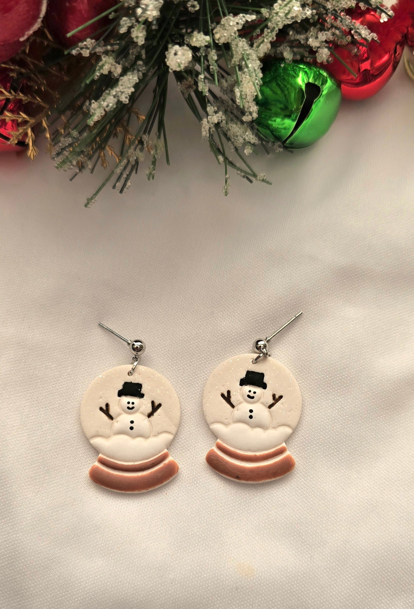 Snow Globe Snowman Earrings