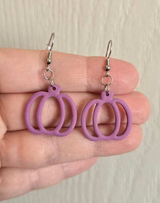 Purple Open Pumpkin Dangles