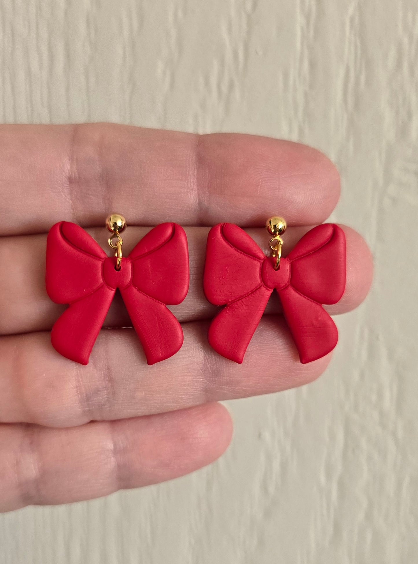 Red Bow Earrings