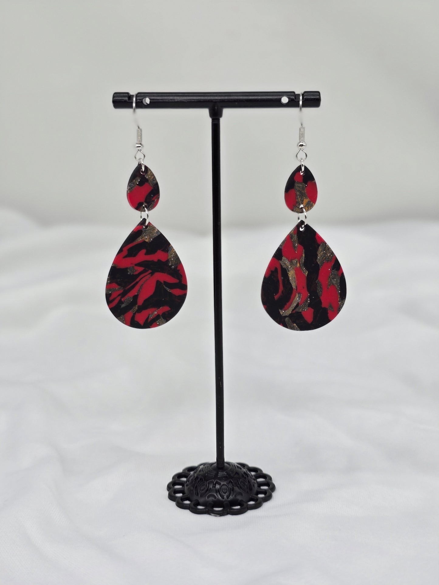 Fire and Ice Teardrop Earrings