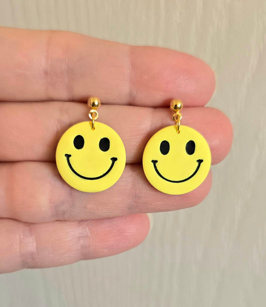 Yellow Smiley Face Earrings