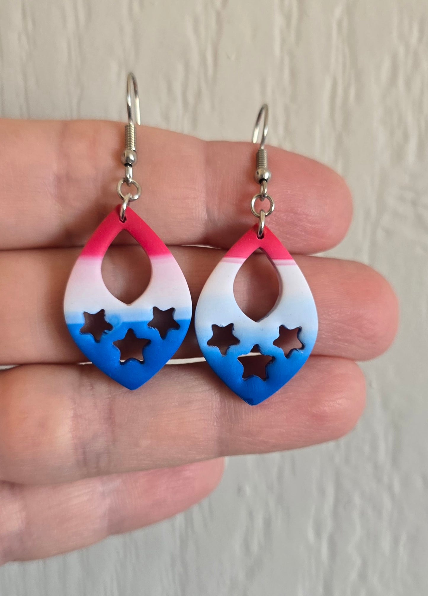 Stars Teardrop 4th of July Dangle Earrings